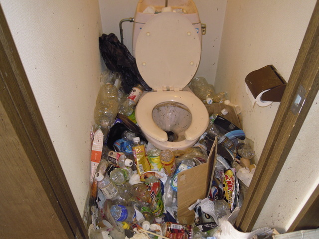 ゴミ屋敷ではトイレもゴミ屋敷が多くあります。